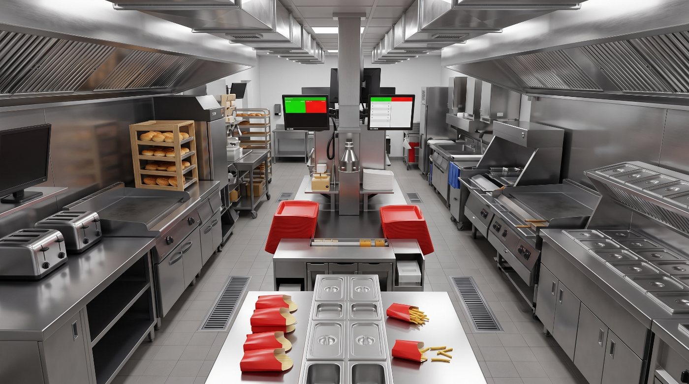 Passe de cuisine professionnelle en inox
